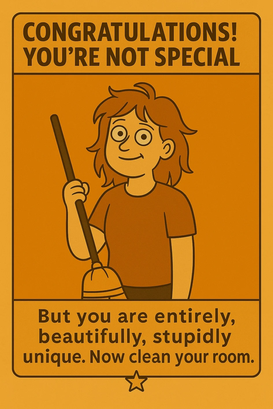 Seriously Enlightened: WTF Edition CONGRATULATIONS! YOU’RE NOT SPECIAL